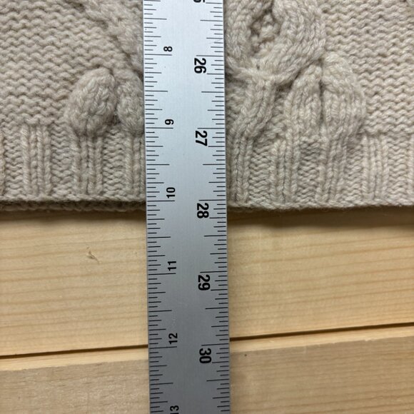 Vintage Banana Republic Sweater Mens Medium Cream Wool Fisherman Chunky Knit - Picture 9 of 13